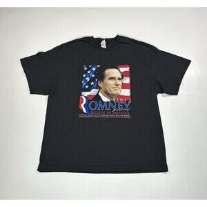 Mitt Romney 2012 Presidential Campaign Believe In America Black T-shirt Mens 2XL